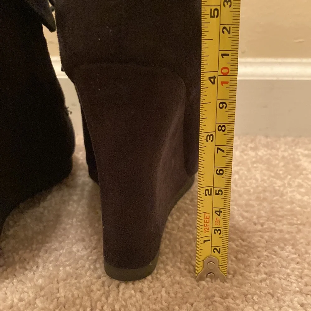Mossimo Supply Co Black Suede Wedge Shoes - Picture 4 of 5